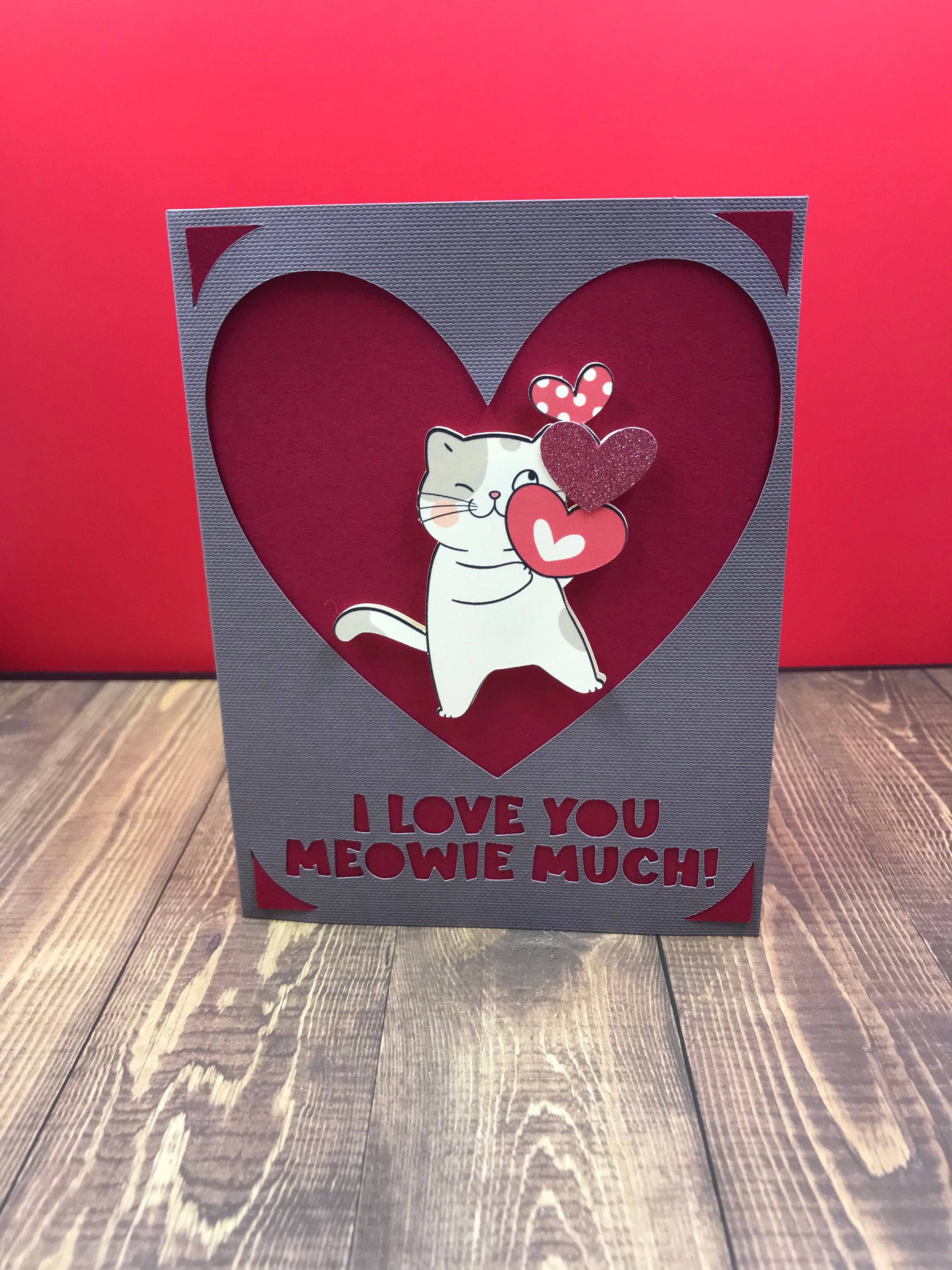 cat greeting card love anniversary etsy
