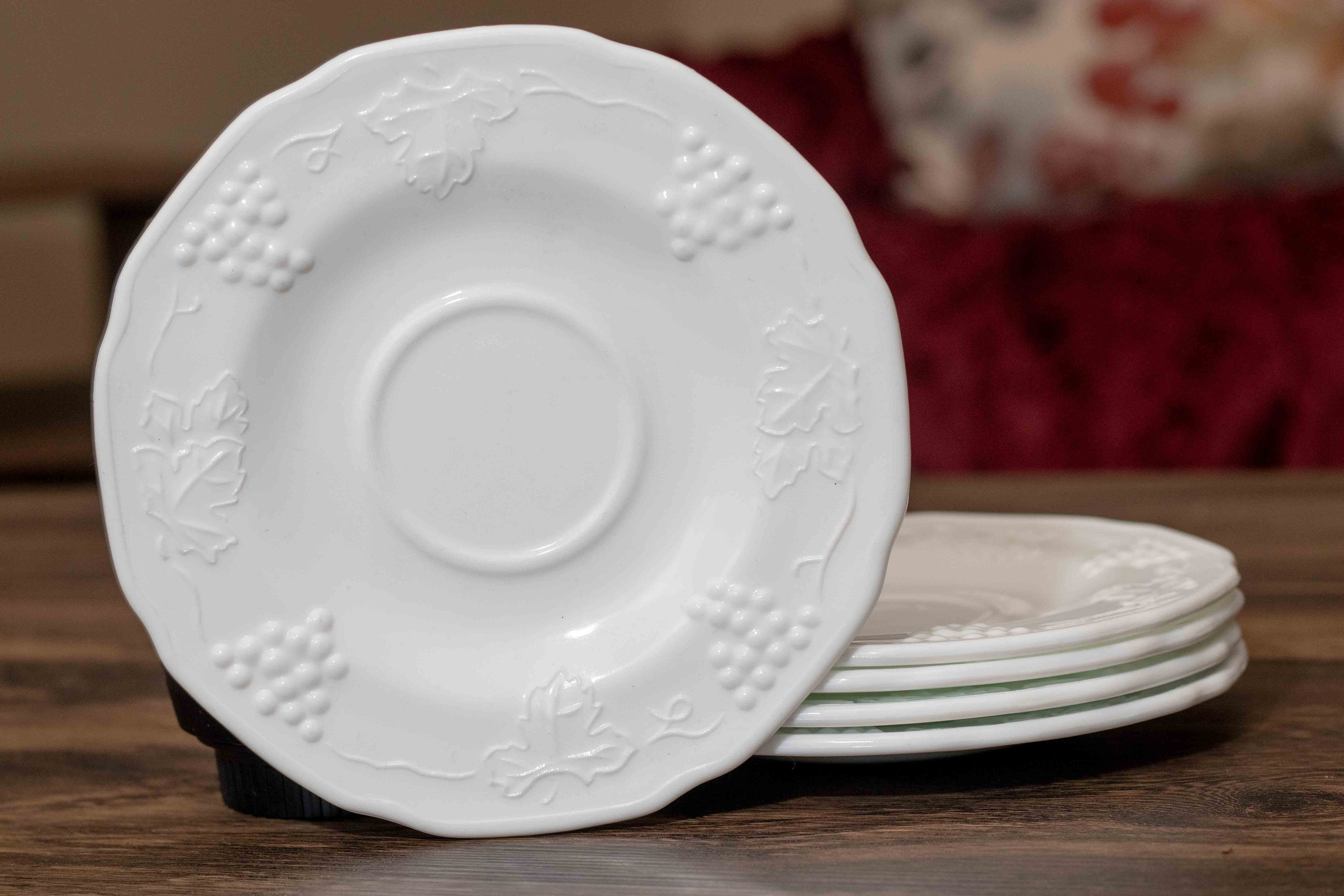 Vintage MidCentury Milk Glass Saucers Etsy