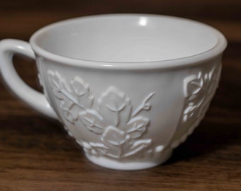 Vintage Mid-Century Milk Glass Tea Cup