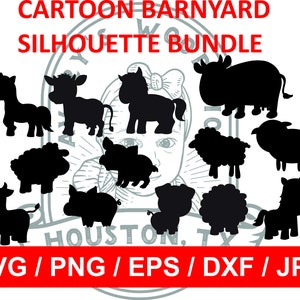 Cartoon Animals Silhouette Bundle svg / png /eps / dxf / jpg files