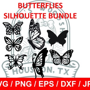 Butterflies Silhouette Bundle svg / png /eps / dxf / jpg files