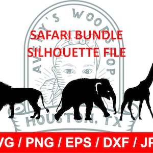 Safari Dieren Silhouette Bundel svg / png / eps / dxf / jpg bestanden