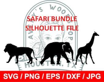Safari Animals Silhouette Bundle svg / png /eps / dxf / jpg files