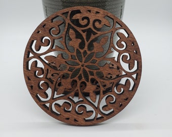 Rustic Geometric Laser Cut Wooden Coaster