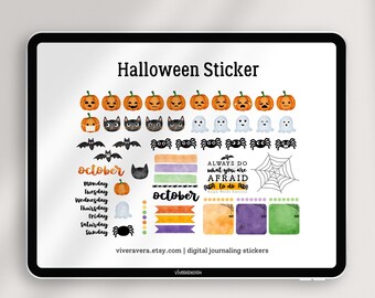 Naklejki Planner - Śliczne naklejki Halloween - Goodnotes | PNG