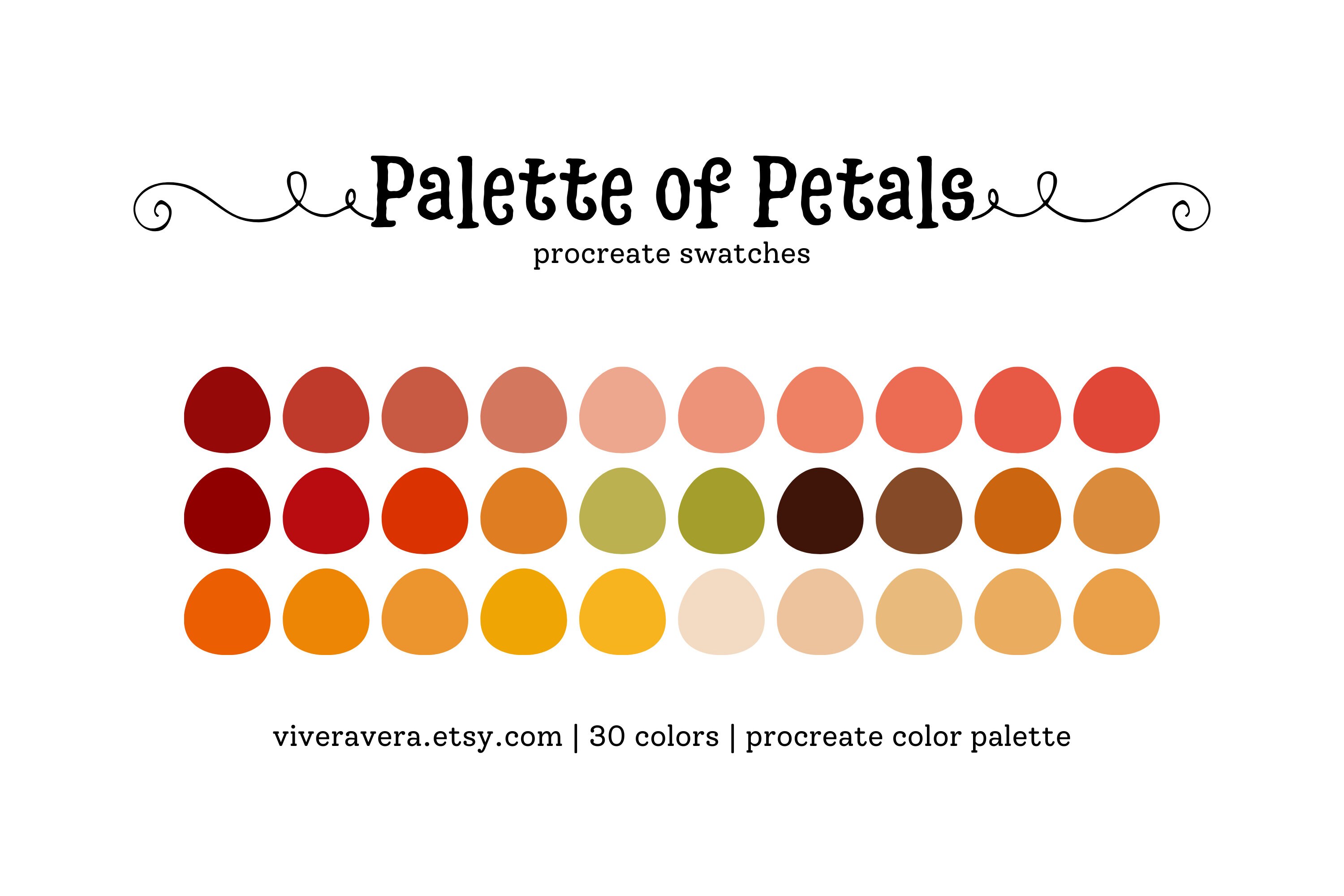Palette of Petals | Procreate Color Palette | 30 Custom Swatches ...