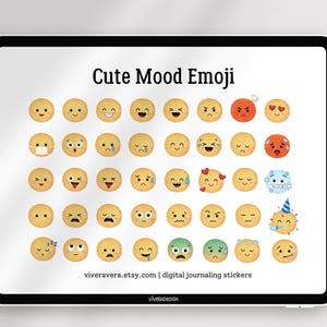 Digital Stickers - Mood Emoji Emoticon - Goodnotes | PDF | PNG