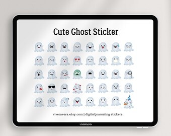 Naklejki Planner - Uroczy nastrój ducha Emotikon - Goodnotes | PNG