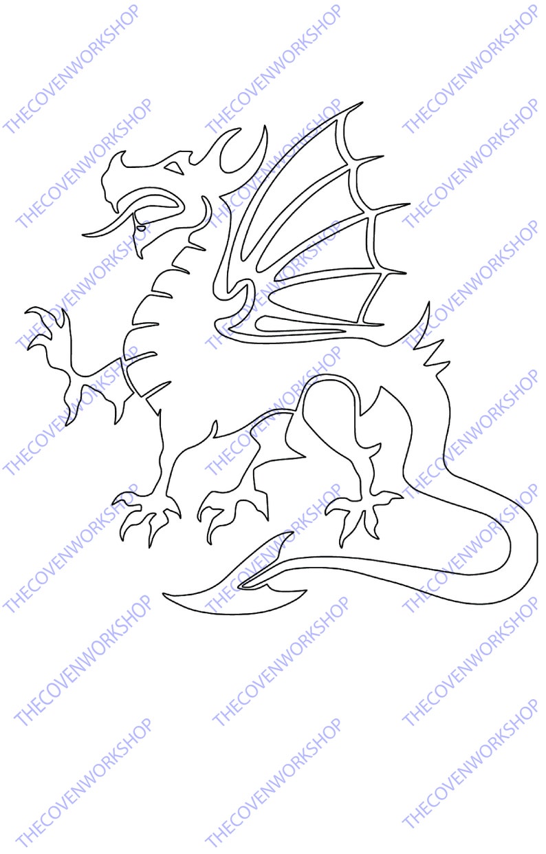 Welsh Dragon Stencil Laser Cut Template Cricut Digital File - Etsy UK