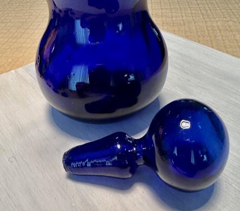Vintage Cobalt Blue Decanter and Aperitif Glass Set Etsy