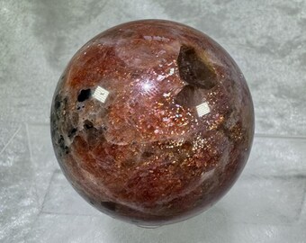 Confetti Sunstone Crystal Sphere (58mm): Golden Aventurescence