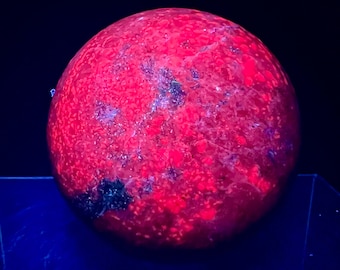 Stunning Large Ruby Kyanite Crystal Sphere. 65mm. High Quality UV Reactive Crystal Sphere.
