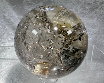Amazing Rutile Garden Quartz Sphere. 56mm. Stunning Green And White Landscape With Copper Rutiles. Incredible Display Sphere.