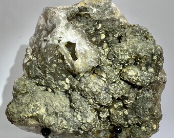 Large Purple Fluorite And Pyrite Display Specimen. 1.4 lbs. Very Cool Fluorite Specimen Covered In Pyrite.