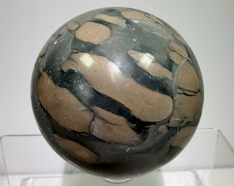 Pink And Grey Jasper Sphere: 63mm Unique Display Sphere