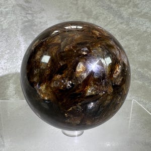 Esfera de cristal de mica dorada: 71 mm. Alta calidad con mucho brillo. Impresionante cristal de exhibición.