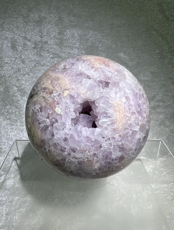 ピンク ドゥルージー アメジスト スフィア: 希少クリスタル