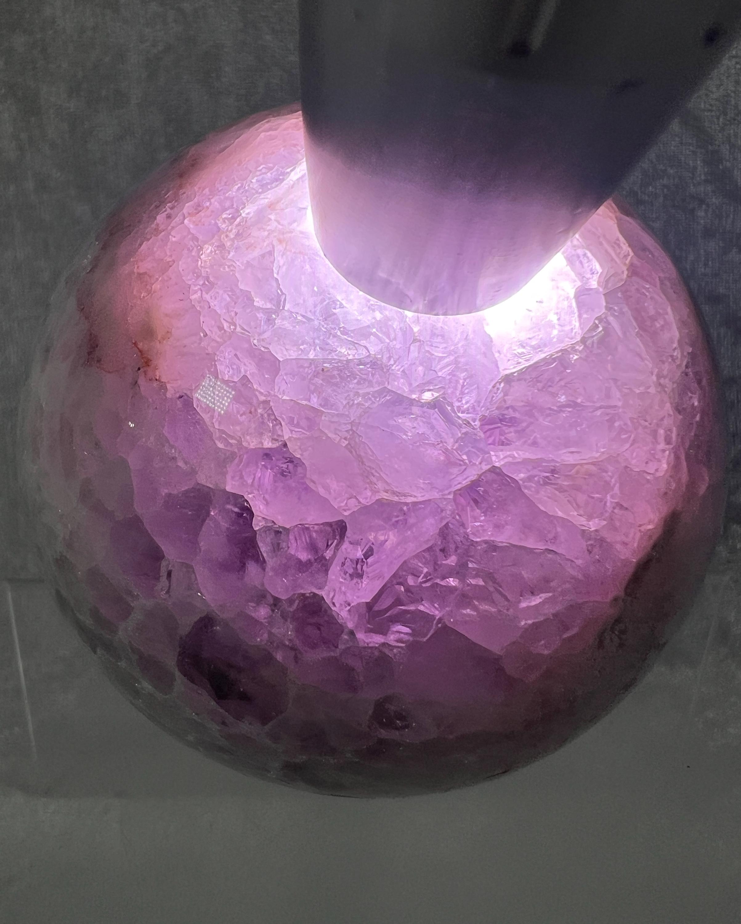 ピンク ドゥルージー アメジスト スフィア: 希少クリスタル