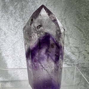 Stunning Phantom Amethyst Tower. Beautiful Rainbows! High Quality Amethyst. Gorgeous Amethyst Tower.