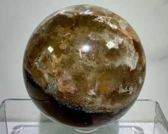 Beautiful Pink And White Garden Quartz Sphere 60mm Nice Quality Lodolite Sphere
