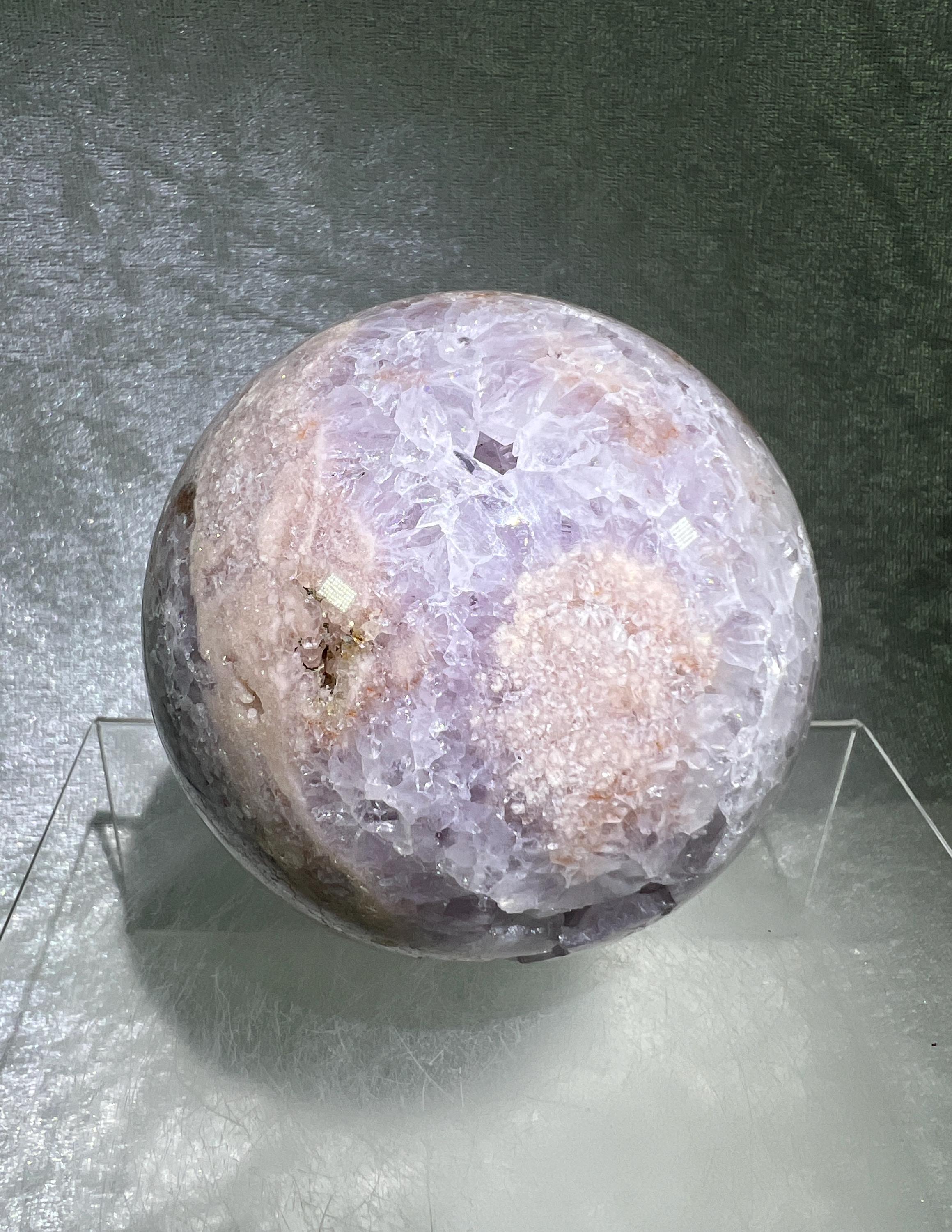 ピンク ドゥルージー アメジスト スフィア: 希少クリスタル