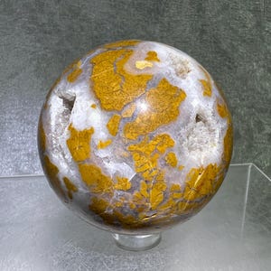 Gorgeous Indonesian East Java Plume Agate Sphere. 57mm. Stunning Sugar Druzy. Amazing Brecciated Patterns. Stunning Rare Collectors Crystal.