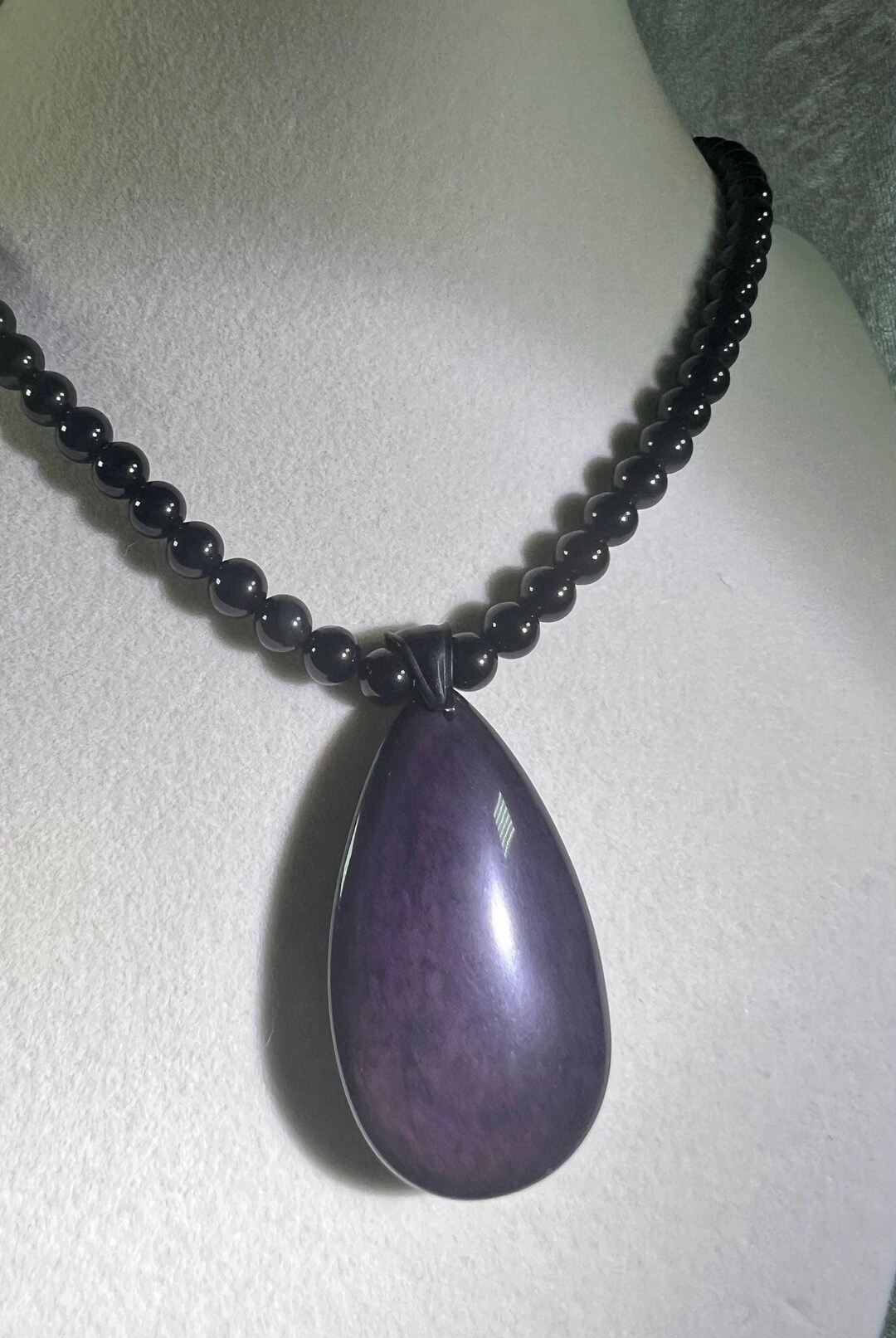 •RAINBOW OBSIDIAN TEAR - FLOURISH• sterling silver pendant