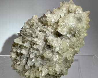 Beautiful Clear Calcite Cluster. Spiky Dogtooth Calcite Specimen.