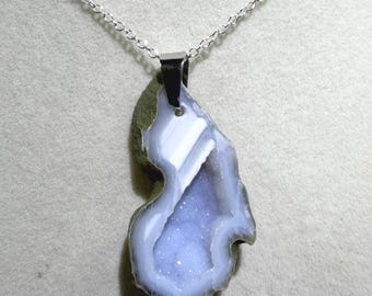 High Quality Druzy Agate Pendant: Amazing Colors With Stunning Sugar Druzy. Gorgeous Geode Pendant.