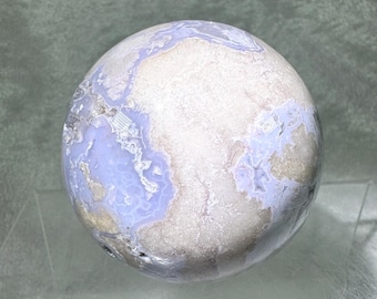 Blue Flower Agate Sphere: 66mm Druzy Agate With Gorgeous Colors