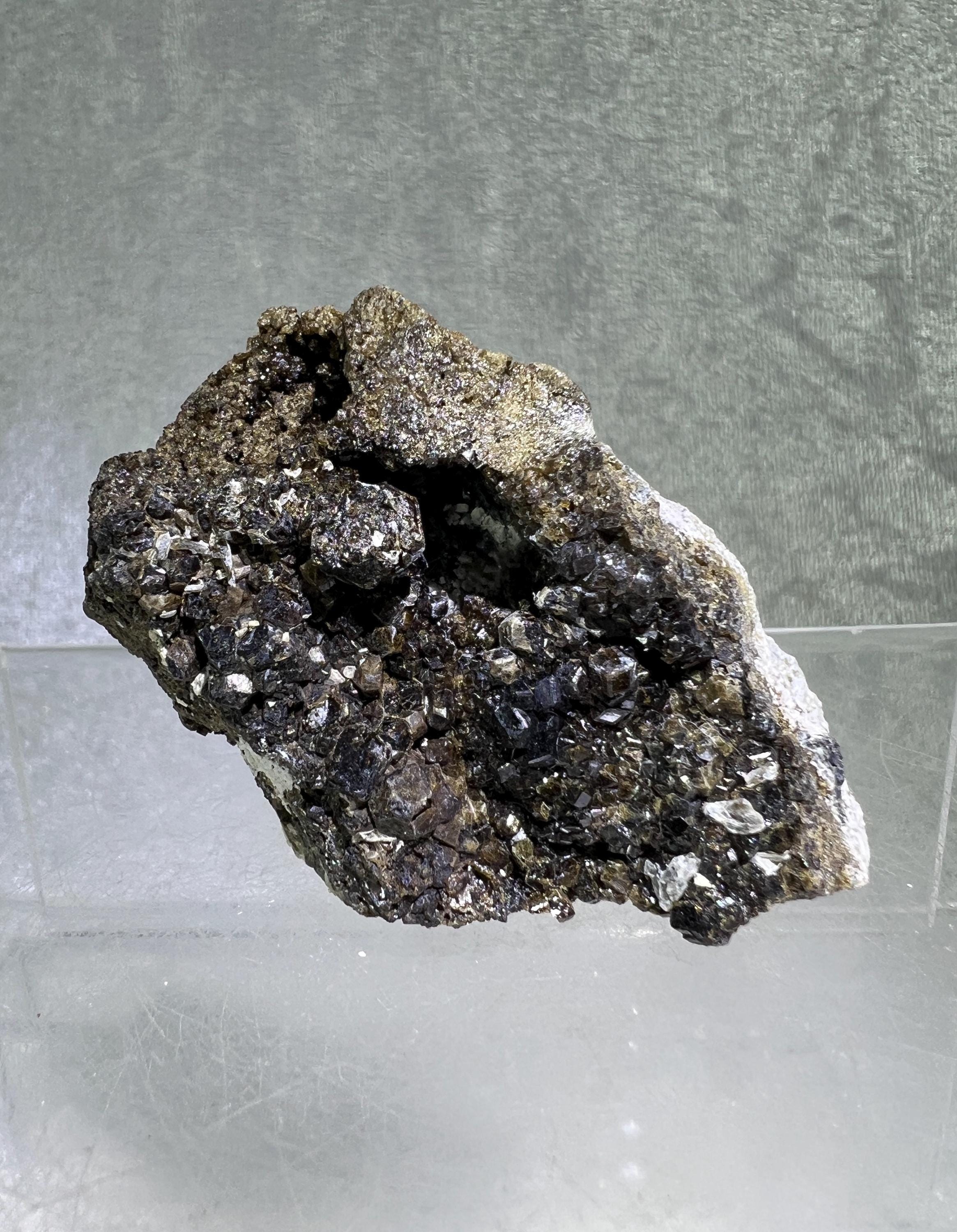 Rare Black Garnet Specimen. Incredible Melanite Garnet From Piedra Parada, Mexico. Amazing Titanium Andradite Display Crystal.