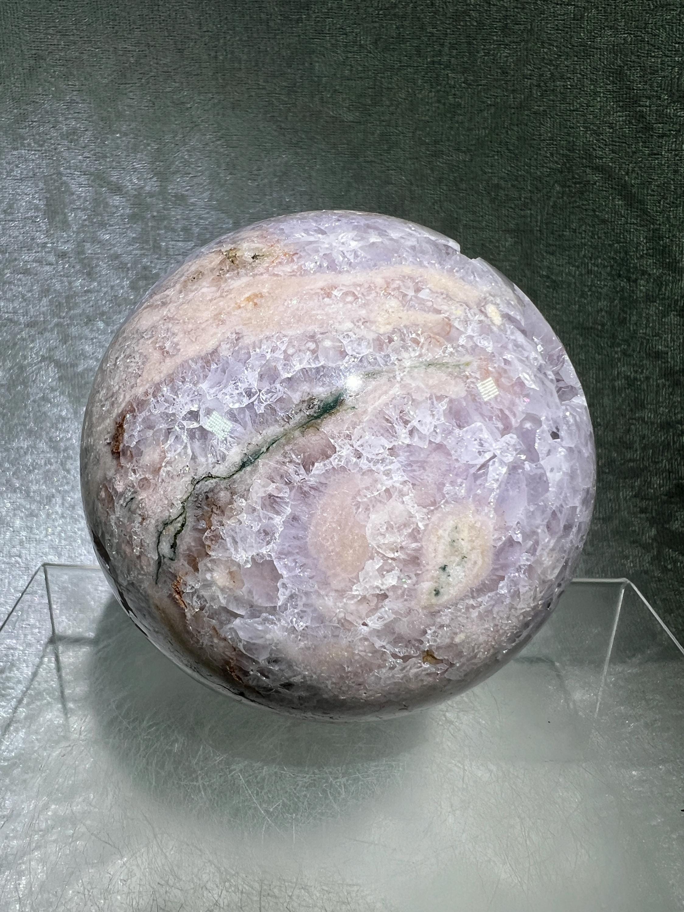 ピンク ドゥルージー アメジスト スフィア: 希少クリスタル