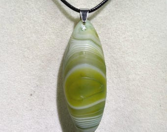 Gobi Agate Pendant: Amazing Green And Yellow Botryoidal Chalcedony Necklace. Very Unique Necklace
