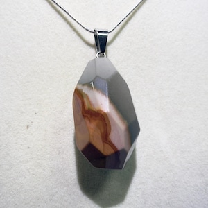 Polychrome Crystal Pendant: Unique Faceted Desert Jasper Necklace Hand Selected High Quality Crystal image 1