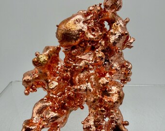 Copper Specimen From Michigan: Sculptured Copper Art Collectors Piece. One Of A Kind Display
