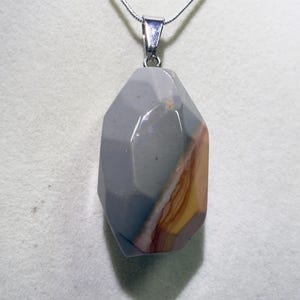 Polychrome Crystal Pendant: Unique Faceted Desert Jasper Necklace Hand Selected High Quality Crystal image 8