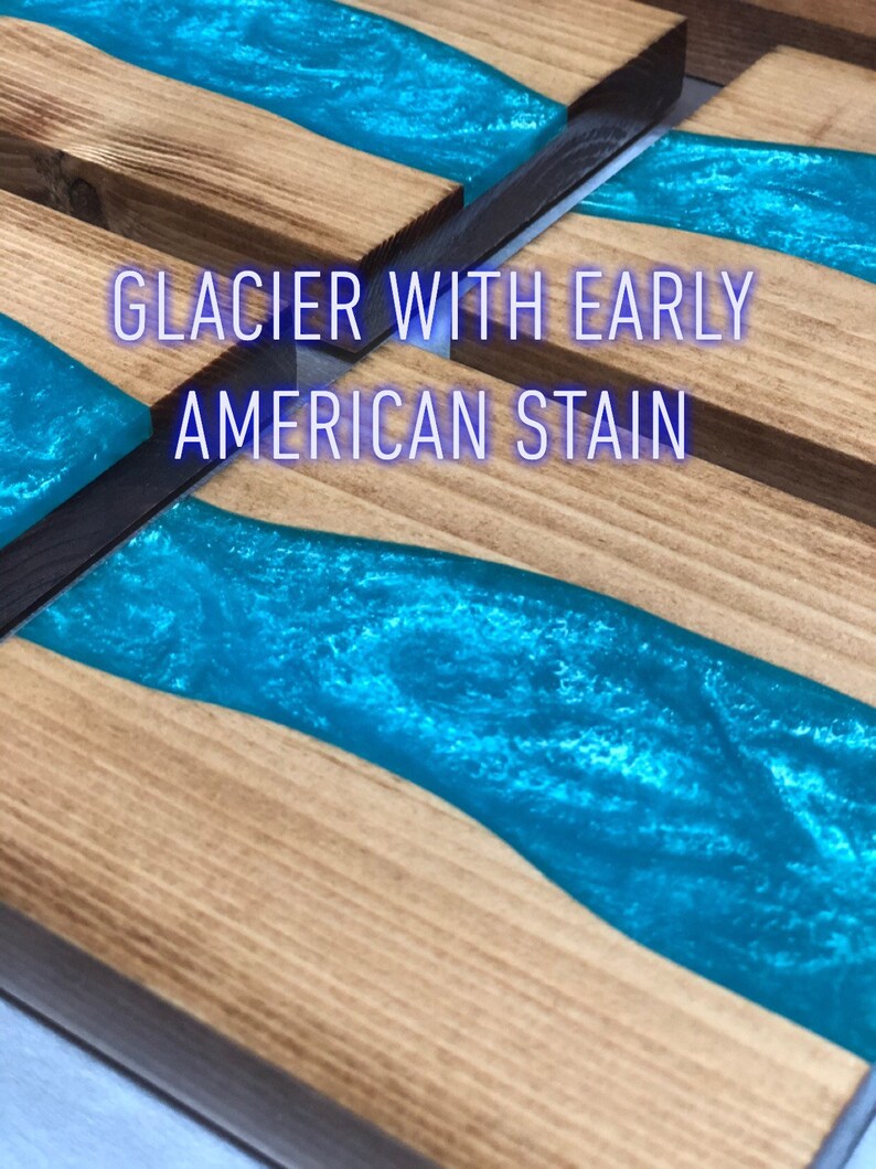 Custom Epoxy River Coasters Set of 4 With Holder. Resin Etsy