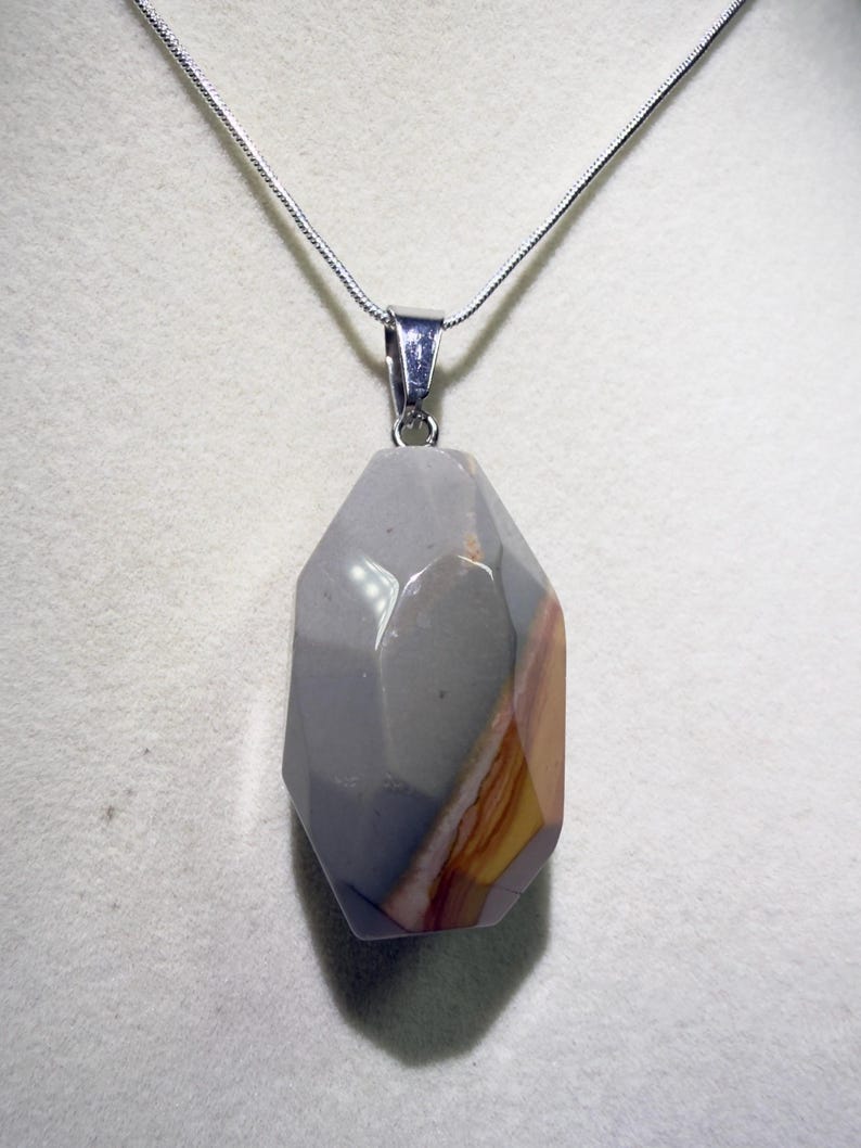 Polychrome Crystal Pendant: Unique Faceted Desert Jasper Necklace Hand Selected High Quality Crystal image 10