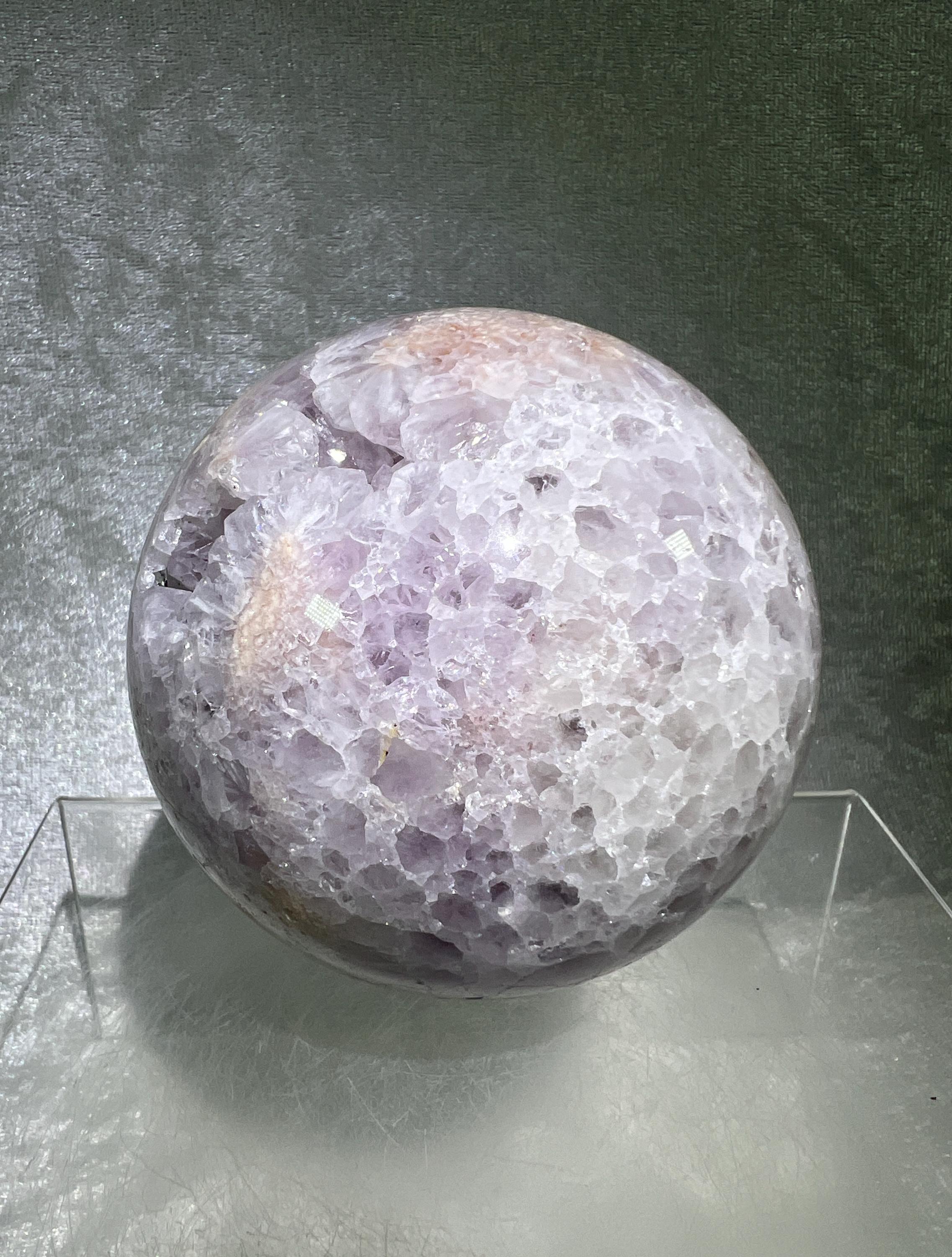 ピンク ドゥルージー アメジスト スフィア: 希少クリスタル