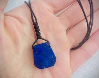 Dainty Lapis Lazuli Round Drop Charm Pendant Lapis Lazuli or Amazonite Pendant Necklace Tiny Lapis Lazuli Necklace Lapis Lazuli Necklace