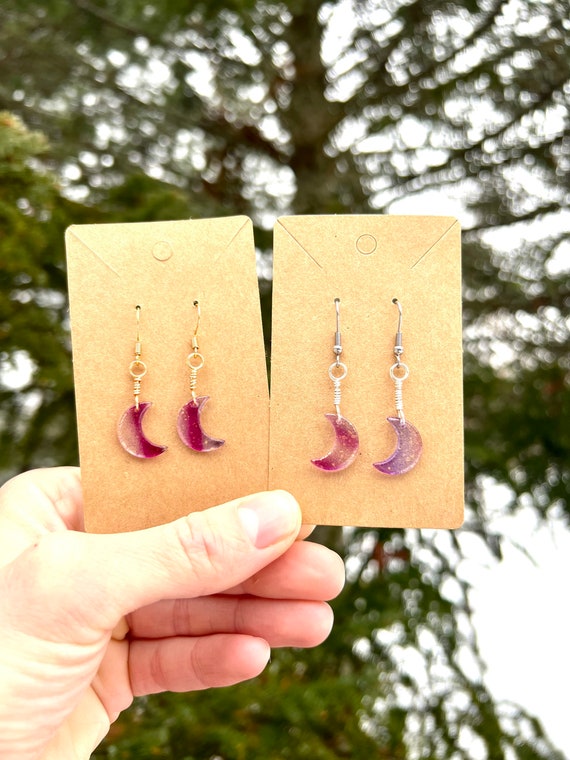 earrings gold half moon drop earrings