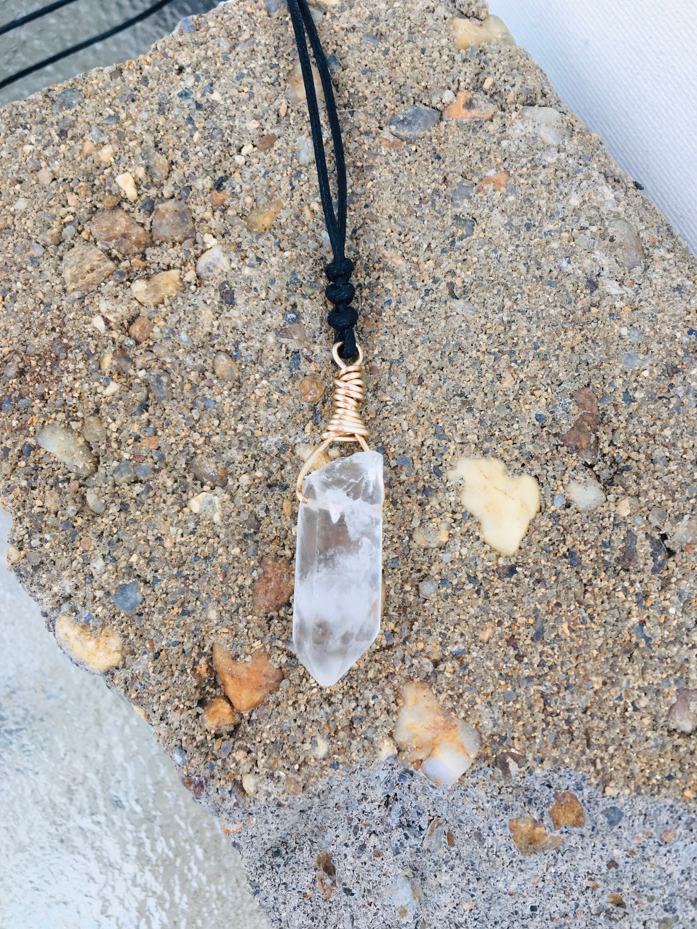 Quartz Crystal Pendant Necklace 