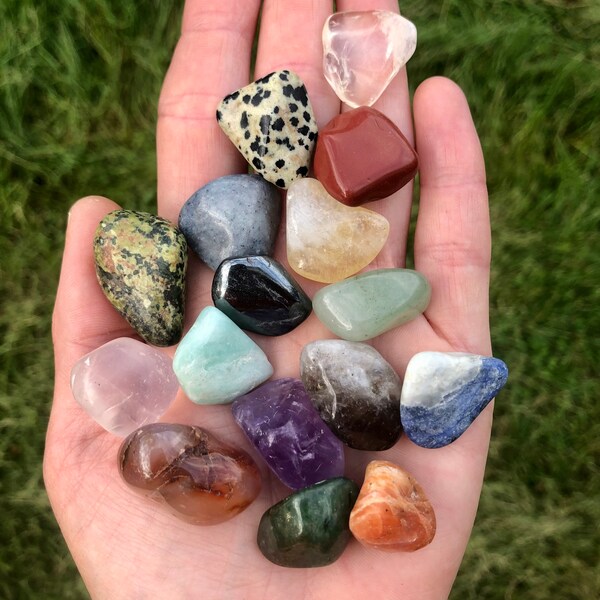 pocket stone polished crystal rose quartz amethyst citrine carnelian dalmatian jasper sodalite aventurine amazonite calcite agate bloodstone