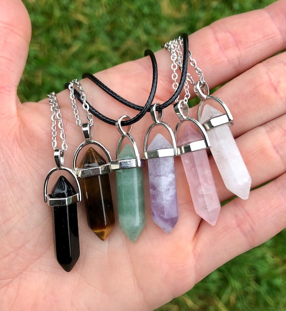 Crystal Necklace Amethyst Rose Quartz 