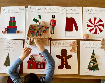 Kids' Christmas Play Dough Activity Mats; Printable Winter Holiday Fun; Interactive PlayDough Mats; Creative Play for Children Printable PDF