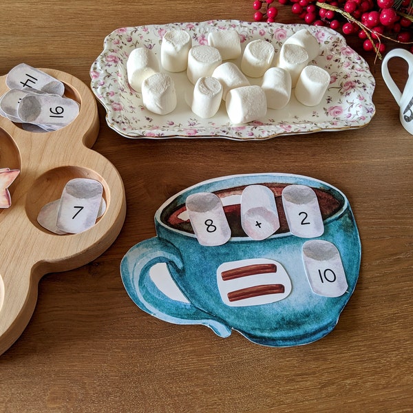 Hot Cocoa Math Printable: Winter Counting Worksheet (PDF)