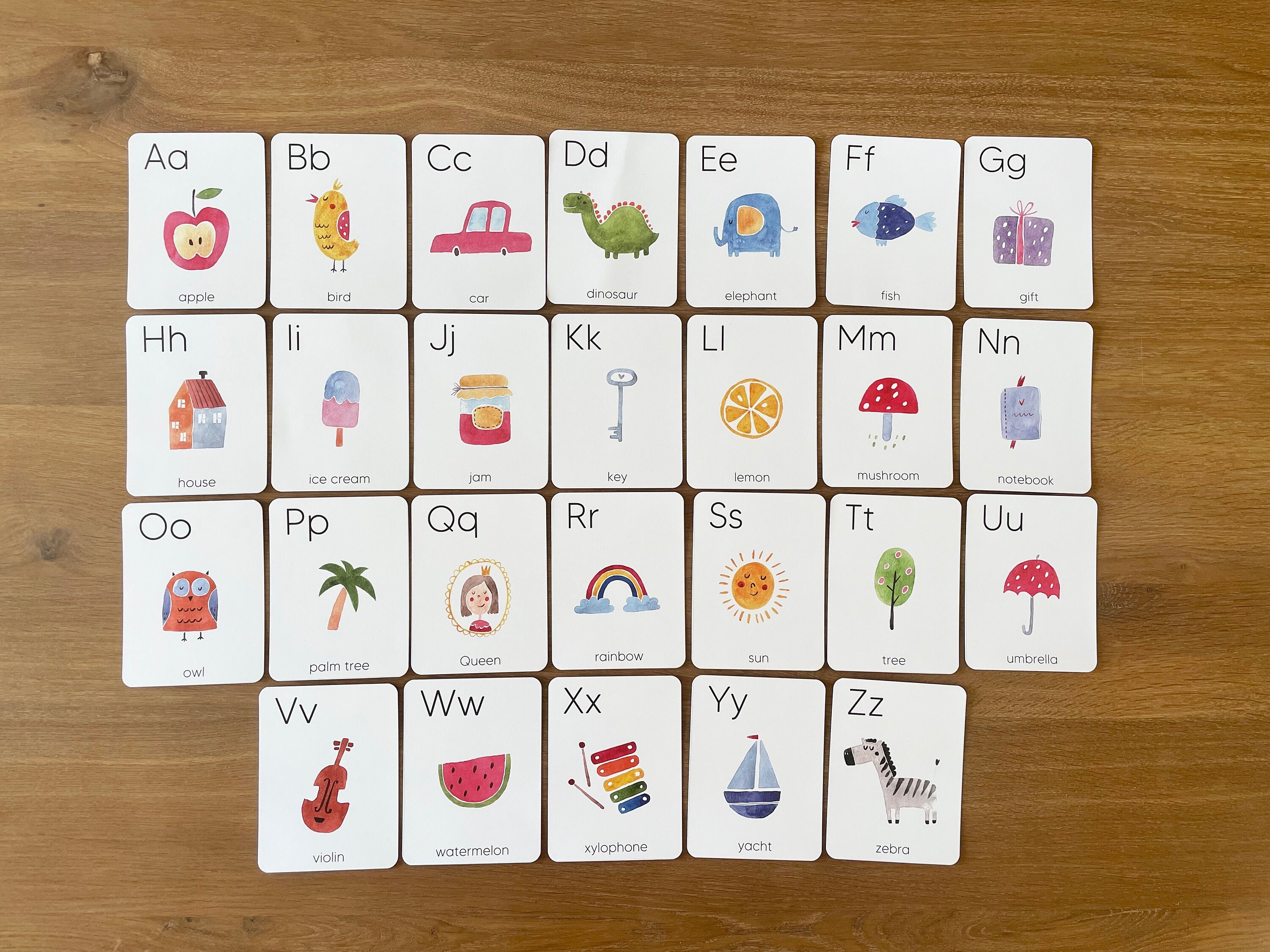 alphabet a z flashcards beginning sounds abcs flashcards etsy
