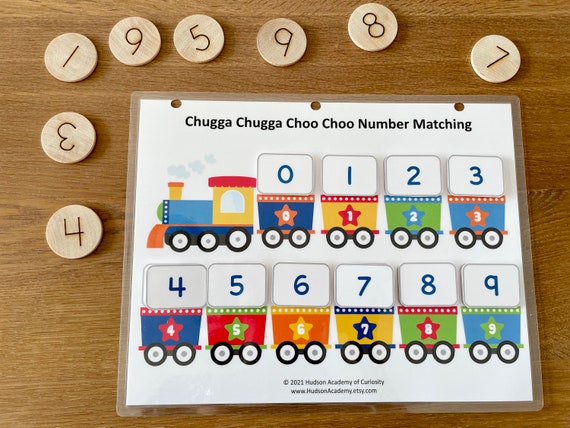 Toddler Busy Book Page Train Number Matching Things That Go Etsy 日本