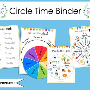 Circle Time Binder, Preschool and Kindergarten Worksheets, Tracing Worksheets, Busy Book Printable, Learning Binder, Homeschool Learning