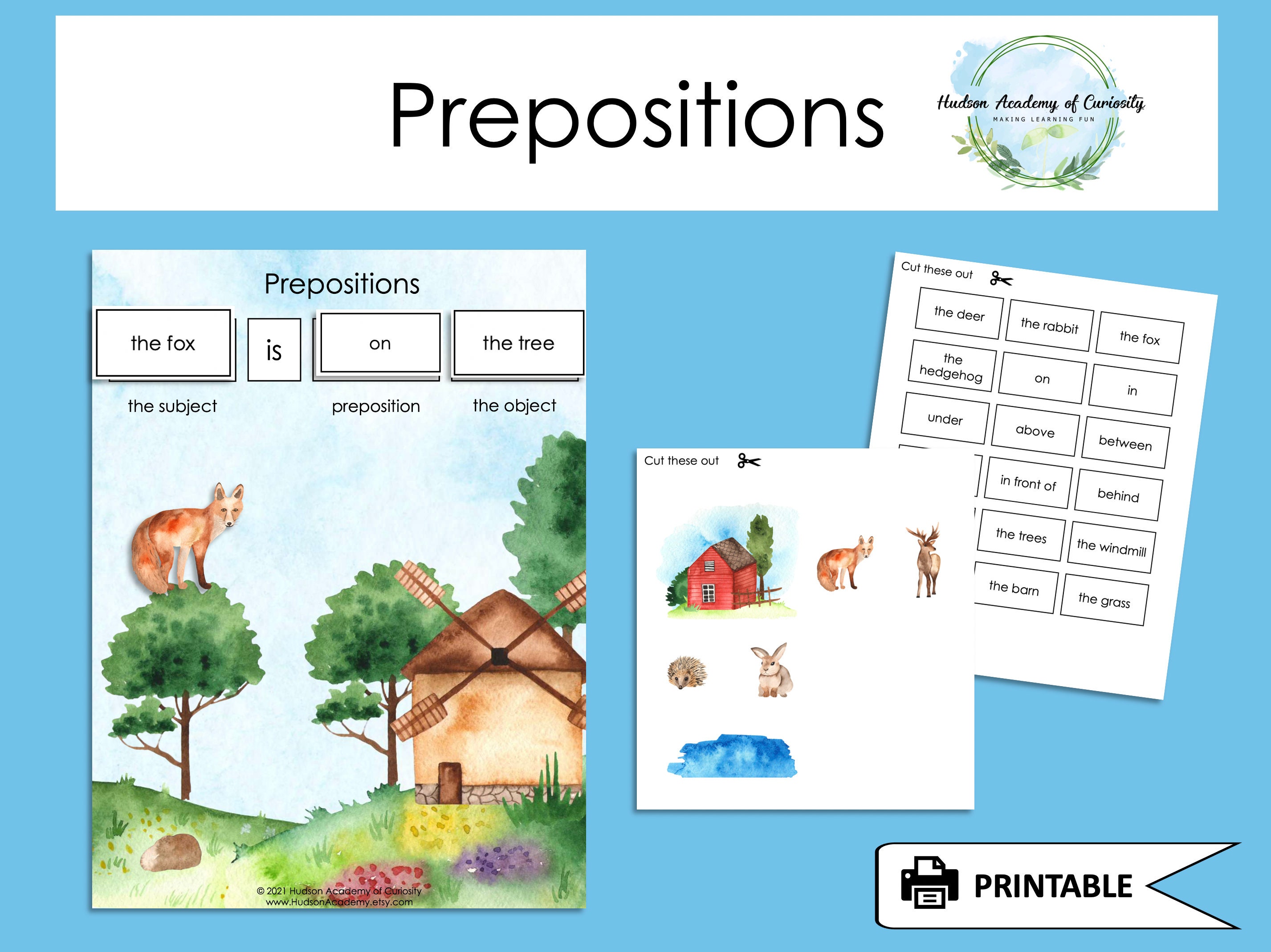 positional words game prepositions parts of speech learning etsy singapore